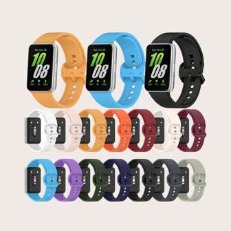 1pc Colorful Buckle Silicone Wrist Strap For Galaxy Fit 3 R390 Rubber Replacement Bracelet For Galaxy Fit3 Silicone Watch Bands ﻿