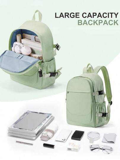 Lightweight Waterproof Nylon Multifunctional Men's Backpack, Can Be Used As Bookbag, Casual Business Backpack, Travel Backpack, Laptop Backpack, Fits 15.6 Inch Laptop, With Luggage Strap And Laptop Compartment, Suitable For Travel, Business, Vacation, College, School, Outdoor Hiking, Camping, Commuting, Holiday Shopping, Great Gift For Men, Boys, Students, Boyfriend, Back To School Bookbag, Large Capacity For Books And School Supplies