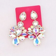 ACEHLN 新款長款金屬彩色水晶吊墜耳環，高品質時尚鑽石配飾女士批發 - Style 1 - 查看 14