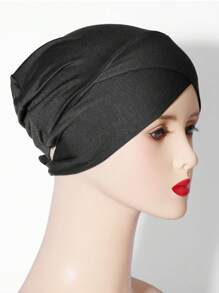 1件装纯色/彩色穆斯林女士原创设计头巾，四季交叉式睡帽 - 彩色 - 查看 20