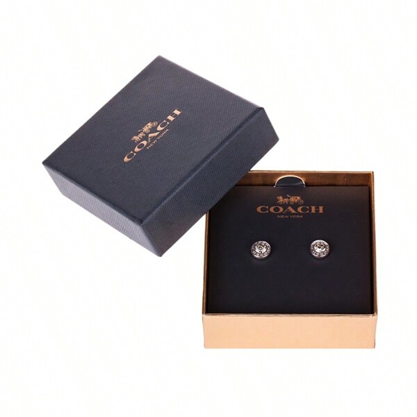 Coach أقراط دائرية فاخرة متعددة الاستخدامات مرصعة F54516