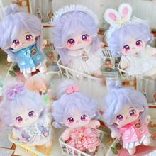 20cm Soft Doll Purple Hair, Skeleton Optional, Different Clothes, - Perfect Activity & Birthday Gift! You Need Make Up The Doll's Face,And The Long Hair Styles Need To Be Groomed By Yourself