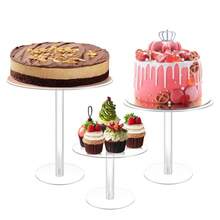 1pc Transparent Acrylic 3 Tier Cake Display Stand, Removable Round Dessert Rack For Wedding And Birthday Cake - Multicolor - View 5