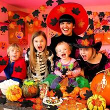 100/200/300pcs Halloween Fake Maple Leaf Fall Decorations Realistic Fall Wedding Decorations Halloween Party Table Centerpieces Fake Fall Leaf Crafts, - Multicolor - View 6