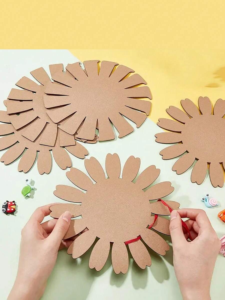 Conjunto de 3 cestas redondas tejidas con papel - Almacenamiento decorativo y artesanal multifuncional - Ideal para proyectos de arte, artesanía, Pascua y Navidad - Multicolor - Ver 1