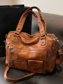 大容量、超热、高端手感包、新款单肩斜挎包、商务旅行行李包、女士时尚、休闲、复古、多功能手提包、简约托特包、中世纪摩托车包、商务休闲女包，非常适合办公室商务和工作、复古风格复古女包、女士托特包