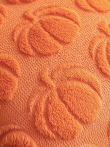1 pièce Housse de coussin en forme de citrouille pliée brodée (sans remplissage), convient pour le salon, la chambre à coucher et la décoration de la maison, housse de coussin toute l'année - Orange sombre - Voir 3