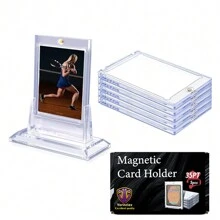 5Pcs/Pack 35PT Magnetic Card Holders ,Acrylic Clear Card Sleeves Frame ,Transparent Card Collection Sleeves ,One Touch Card Holder For Trading Basketball Sports Cards - Multicolor - View 1