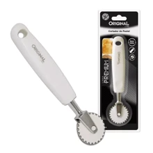 Carretilha Cortador Fecha Massa Pastel Salgados Inox Premium - Prata - Visão 1