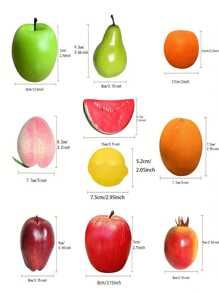10 Pieces Lifelike Artificial Fruit Set - Realistic Plastic Apples For Home & Party Decor, Photography Props, And Cake Displays - Multicolor - View 10