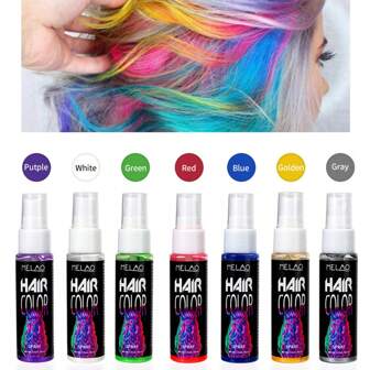 一次性髮色噴霧，多種顏色的植物染髮劑-滋養和保濕配方，快速帶來鮮豔的色彩，適合深色和淺色頭髮的易於染髮配方