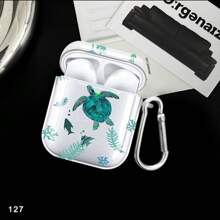 Caja protectora de diseño de tortuga de verano compatible con auriculares inalámbricos Apple Bluetooth, compatible con auriculares Bluetooth Airpods, cubierta antiarañazos y a prueba de golpes