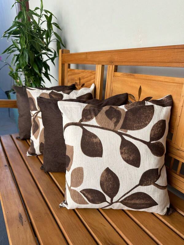 Almofada Decorativa kit 4 Almofadas Estampadas e Lisas 45cm x45cm para Sofá, Camas e cadeira