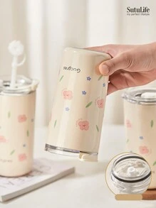 1个，500ml Ins 316不锈钢吸管杯，高颜值，真空双杯，保温保冷咖啡杯，便携车载杯，返校 - 500ML - 查看 8