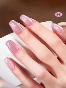 1入組15毫升白色月光貓眼光療指甲油，流行水晶玻璃磁力貓眼指甲油，適用於家庭DIY指甲美術和作為禮物 - 彩色 - 查看 2