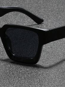 1 Pair Men's Square Retro Vintage Fashion Glasses, Fashionable And Suitable For Driving, Outdoor Travel, Street Photography, Etc. - Grey - View 5