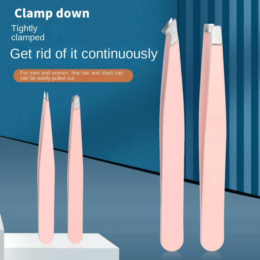 [4pcs Women's Eyebrow Tweezer Set]Light Pink Armpit Hair Remover, Lip