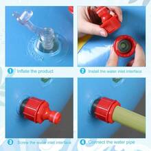 海灘球噴水玩具充氣噴水器29.5英寸戶外噴水玩具，水射流噴射球，戶外沙灘玩具，適合6歲以上兒童 - 彩色 - 查看 7