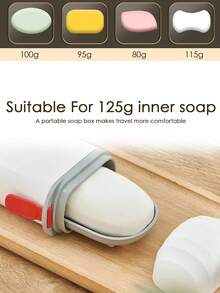 1入組旅行肥皂盒，帶蓋便攜肥皂餐具，密封排水肥皂盒，塑料條狀肥皂架盒，適用於居家戶外徒步旅行露營（白色） - 白色 - 查看 4