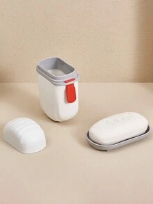 1入組旅行肥皂盒，帶蓋便攜肥皂餐具，密封排水肥皂盒，塑料條狀肥皂架盒，適用於居家戶外徒步旅行露營（白色） - 白色 - 查看 10