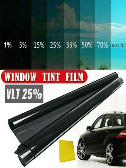 1Roll Black Car Window Foils Tint Tinting Film Roll Car Auto Home Decorate Window Glass Film Solar UV Protector Window Sticker Films VLT 5%-70% Car Foils, Stickers, Wall Decal, Vinyl Decal For Home Decorations, Spring Decoration Items Refresh Your Home, Rama Decoration Stickers Gifts Birthday Graduation