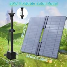 20W Solar Water Fountain Built-In 2500mAh Battery, Solar Water Pump With Colorful LED Lights, Solar Powered Fountain Pump For Garden, Pond And DIY Water Features - Black - View 2