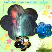 20W Solar Water Fountain Built-In 2500mAh Battery, Solar Water Pump With Colorful LED Lights, Solar Powered Fountain Pump For Garden, Pond And DIY Water Features - Black - View 6