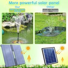 20W Solar Water Fountain Built-In 2500mAh Battery, Solar Water Pump With Colorful LED Lights, Solar Powered Fountain Pump For Garden, Pond And DIY Water Features - Black - View 8