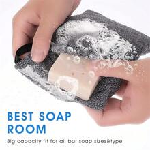 1/5入組香皂口袋，去角質洗澡袋，泡沫防止洗劑浪費，淋浴用潔膚海綿袋 - 灰色 - 查看 1