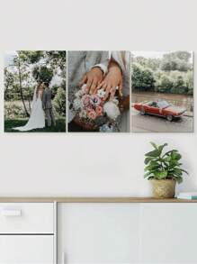 A Custom Three-Panel Canvas Print, Featuring Your Own Photo. A Personalized Three-Panel Photo Wall Artwork, Perfect As A Gift For Friends, Weddings, Or Family. Framed, Hangable, And Reusable.,Home Decor Living Room, Birthday Gift - Multicolor - View 7
