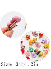 30 peças Grampos de Cabelo de Resina Coloridos e Fofos Aleatórios Para Meninas