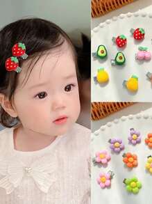 30 peças Grampos de Cabelo de Resina Coloridos e Fofos Aleatórios Para Meninas