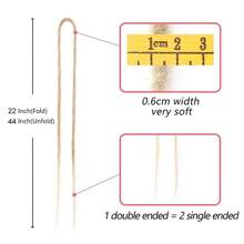 ELIZA Extensiones de rastas de doble punta de 22 pulgadas para mujeres, confeccionadas a mano con 10 mechones de cabello de crochet sintético de 0,6 cm, extensiones delgadas de rastas hippie 27613 - Lino Marrón - Ver 5