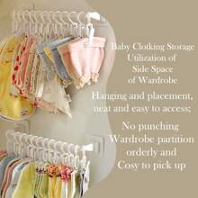 Regalhalterung ohne Bohren mit 10 Clips, Baby Kleiderschrank Organizer für Kleidung, Lätzchen, Mützen, Socken und Unterwäsche, Liebes Valentinstag