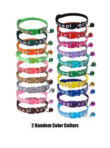 Collares reflejantes para mascotas (gatos y perros) con lazo ajustable en forma de campana, correa universal