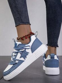 Boys' Casual Low Vamp Sneakers, Lace-Up Sports Shoes For All Seasons, Breathable, Abrasion-Resistant And Slip-Resistant, Suitable For Outdoor Walking And Running - Blue - View 5