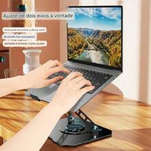 Suporte de Metal Ajustável Para Notebook 10 Ate 17" Giratória de 360°  N263 - Preto - Visão 5