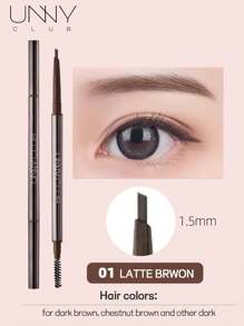unny club Dual-Sided EyeBrow Pencil, 1.5mm Fine Tip, Shapes, Defines, Fills Brow Makeup, With Brush, Long-Lasting, Waterproof And Sweatproof
