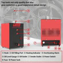 Kumore KMC01 Smoke Leak Detector Evap Diagnostic Leak Test Smoke Machine For Car - 黑紅色 - 查看 5