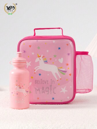 獨角獸粉色戶外野餐保溫冷卻袋，可放水瓶和午餐，節日送禮佳品