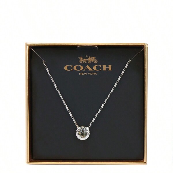 Coach قلادة مرصعة بالبلورات F54514، هدية مناسبة ليوم الحب، للأم، عيد الأم