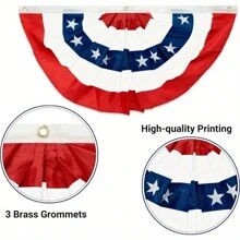 5 Stücke USA patriotische Faltfahne - 3 x 1,5 Ft amerikanische US-Flagge Wimpelgirlande, Dekoration zum Gedenktag, Unabhängigkeitstag und Tag der Arbeit