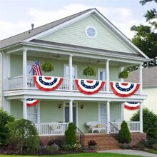 5 Stücke USA patriotische Faltfahne - 3 x 1,5 Ft amerikanische US-Flagge Wimpelgirlande, Dekoration zum Gedenktag, Unabhängigkeitstag und Tag der Arbeit