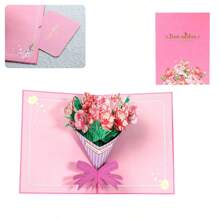 3D 玫瑰花束和樱花情侣贺卡，手工制作的爱情祝福 3D 弹出式卡片，适合生日礼物、结婚纪念日、邀请函、感恩节、教师节。卡片可以定制手写信息并附带一个信封。圣诞节 - 彩色 - 查看 5