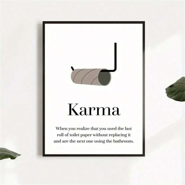 1pc Canvas/Toilet Paper Roll Poster, When You Realize You've Run Out Of Posters, Printed Artwork For Living Room/Bathroom Wall, Home Decor For Bedroom And Room, Frameless,Wall Art