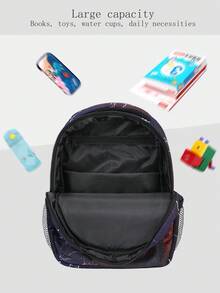 Toddler Backpack For Boys And Girls Small Cute Football Print Backpack For Kids Preschool  Kindergarten  Mini Travel Bag (Black) - Football Dark Blue - View 5