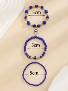 Fashionable Evil Eye Exaggerated Design Anklet Set, Versatile Personality Accessory, Summer