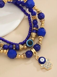 Fashionable Evil Eye Exaggerated Design Anklet Set, Versatile Personality Accessory, Summer