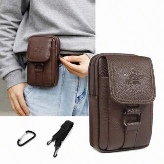 Casual And Portable Water-Proof Multifunctional Waist Bag For Outdoor Activities, PU Leather Mountaineering Water-Proof Crossbody Bag, Scratch Resistant And Portable Backpack Travel Bag Winter Christmas Gifts Bum Bag Gifts Retro Bag Holiday Essentials Bags Brown Bag Vintage School Gift Bag Pack Belt Bag Spring Vintage Bags School Supplies