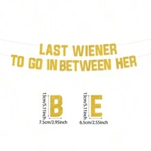 Fun Bachelorette Gold Glitter Banner Set, Party Bunting For Single Ladies Party Decorations - Multicolor - View 13